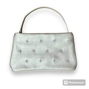 Studded Silver Clutch Purse